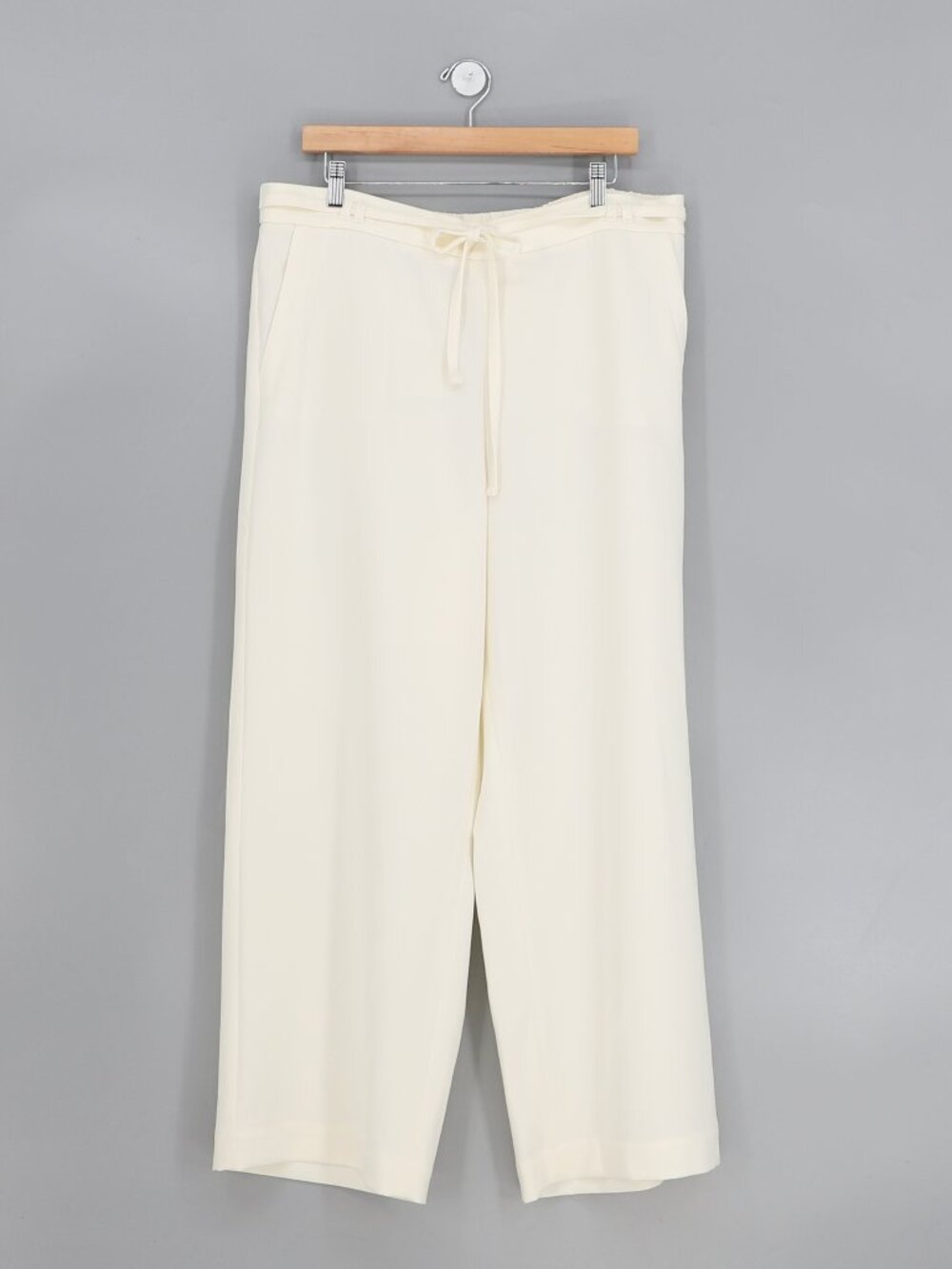 NWT TALBOTS Elastic Waist Pull On Wide Leg Pants in Ivory White Size XL